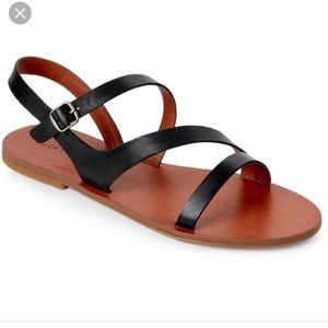 Lucky Brand Black Alexcia Strappy Flat Sandals